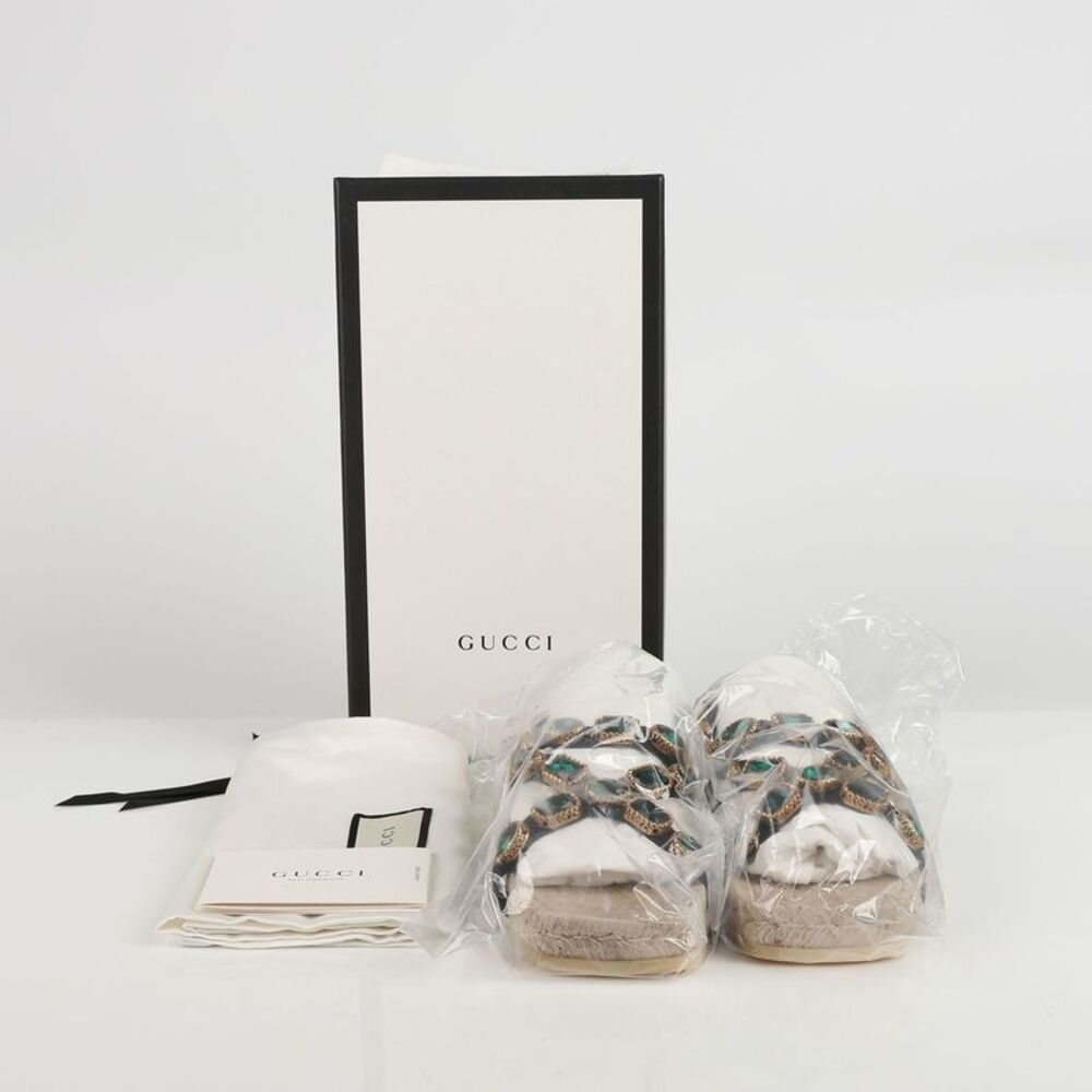 Black Grosgrain Crystal Espadrille Sandals